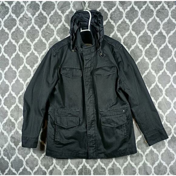 Ben Sherman Other - Ben Sherman Plectrum Jacket Mens XL Black Hooded Quilted Lined Field Coat